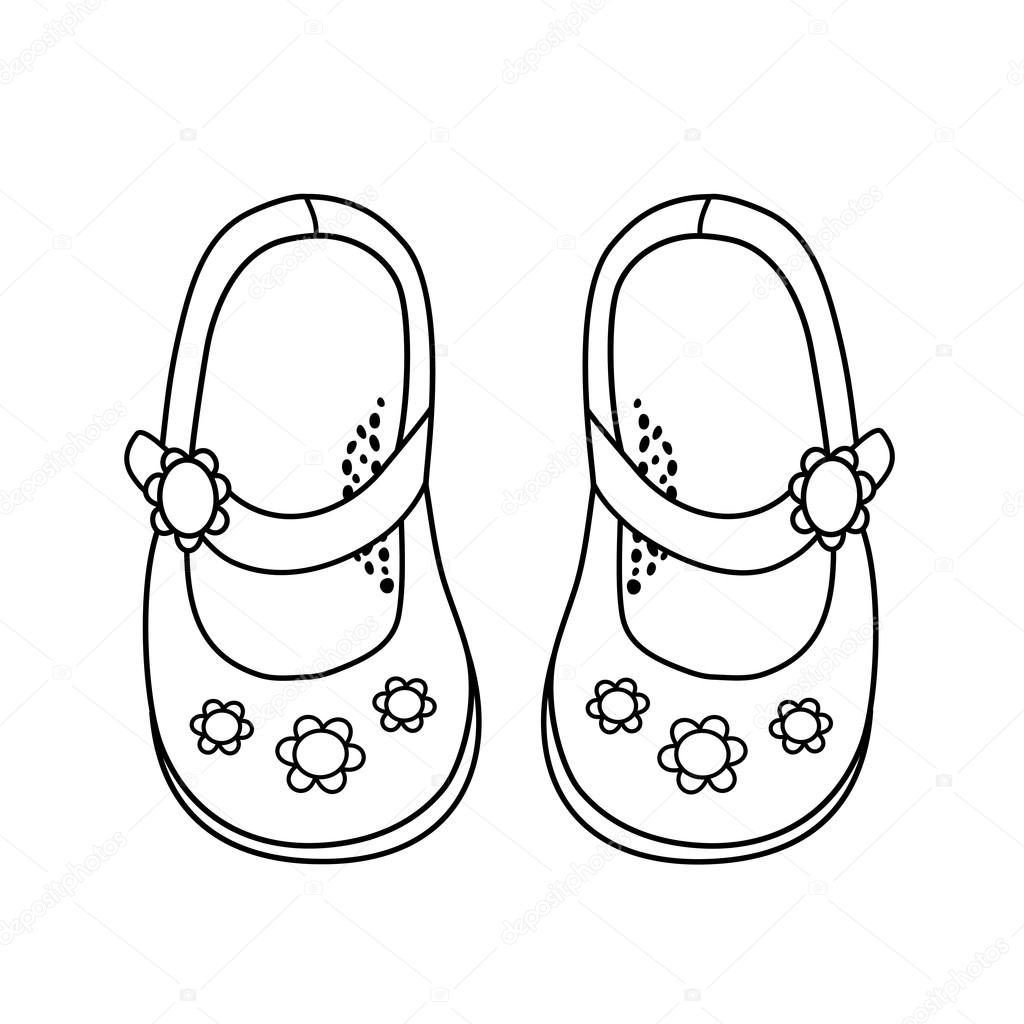手描きの女の子のためのおしゃれな靴のイラスト \u2014 ストック