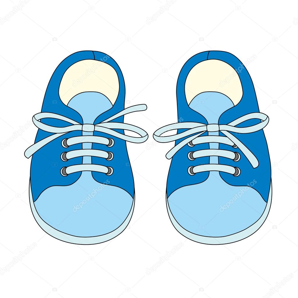 Hand drawn pair of kids shoes Stock Illustration by #79299786