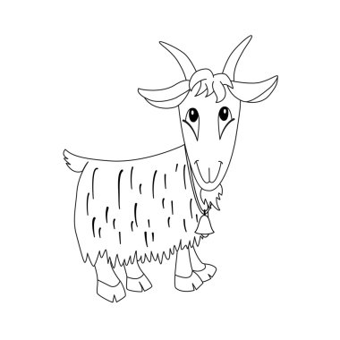 Anahat illüstrasyon karikatür keçinin bell ile.