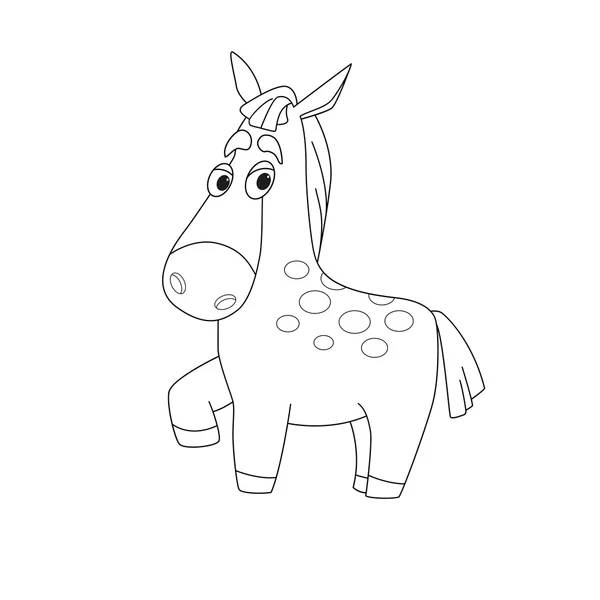 Obrys obrázku kreslená postava koně. — Stockový vektor