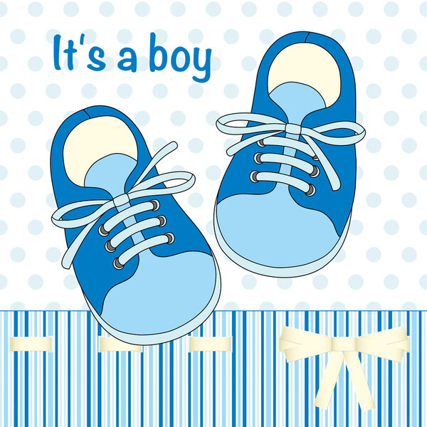 Illustration with hand drawn pair of kids shoes