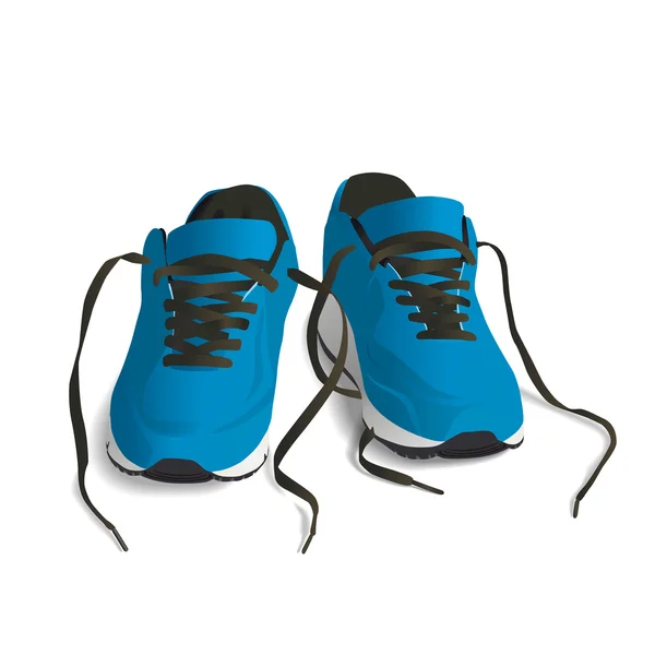 Blå skor Sport för att köra vektor illustration — Stock vektor