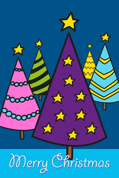 Dibujado a mano árbol de Navidad vector ilustración, tarjeta de Navidad — Vector de stock