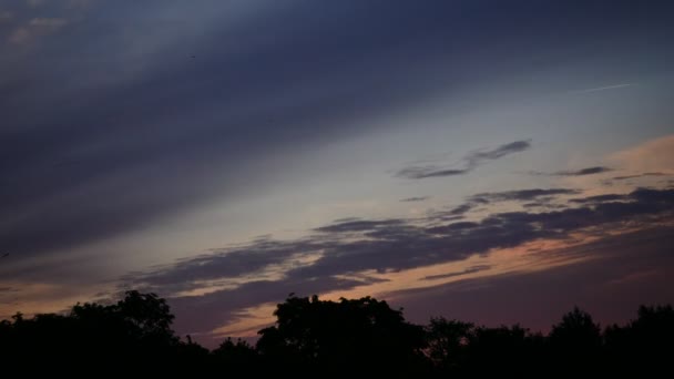 Sunrise Time Lapse Cielo y nubes móviles Tubo de la central eléctrica con humo Letonia 4K — Vídeo de stock