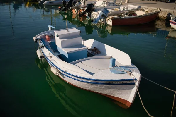 Nose Of Boats Ancient harbor view island in Greece — Stock Photo, Image