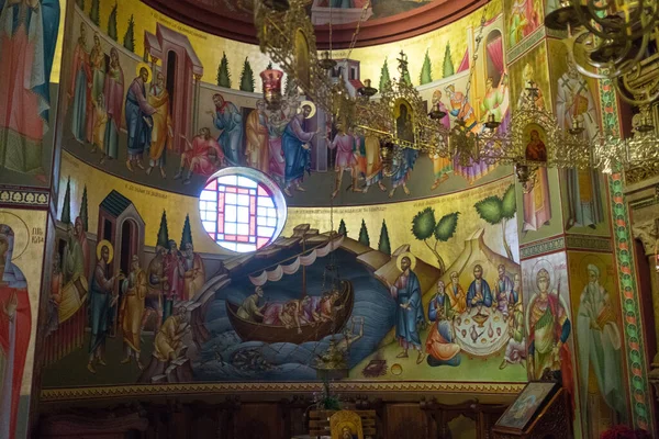 Ortodox igreja pintura Lugares históricos Copérnaum Israel Março — Fotografia de Stock