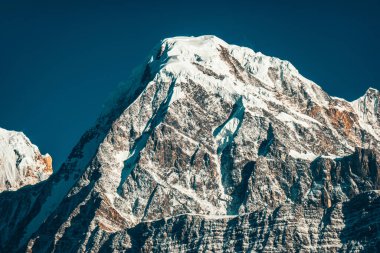 Annapurna kar tepesi Himalaya dağlarında, Nepal 'de