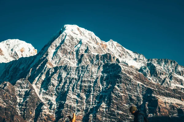 尼泊尔喜马拉雅山的Annapurna雪峰 — 图库照片