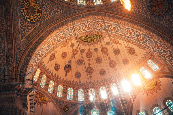 Interior da Mesquita Azul Sultão Ahmed Mesquita Istambul, Turquia. — Fotografia de Stock