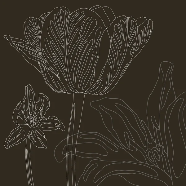 Voorraad vector florale achtergrond met tulp en scilla — Stockvector