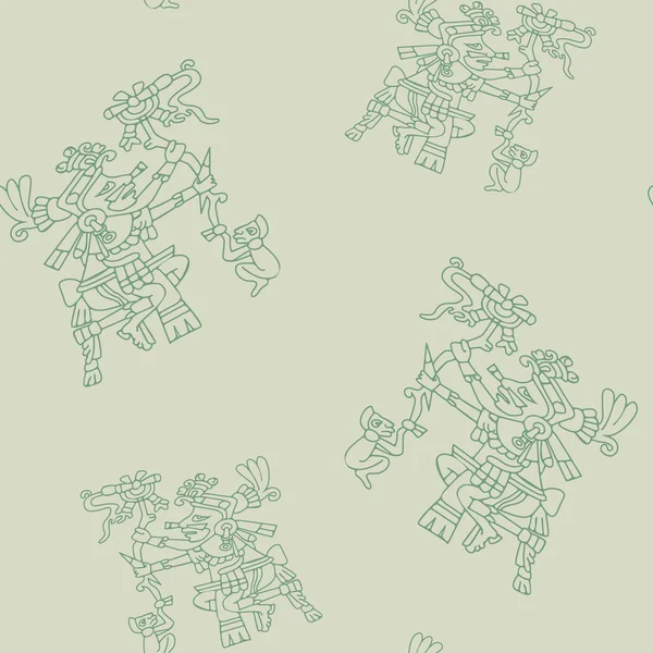 无缝模式与符号从阿兹台克人抄本 — 图库矢量图片