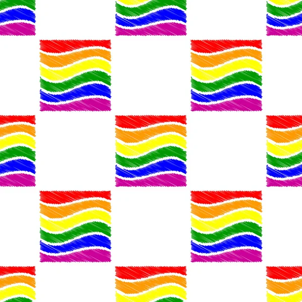 Fondo sin costuras con bandera de arco iris — Archivo Imágenes Vectoriales