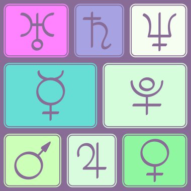 Astroloji ile Seamless Modeli gezegenler semboller
