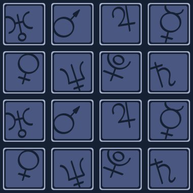 Astroloji ile Seamless Modeli gezegenler semboller