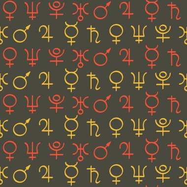 Astroloji ile Seamless Modeli gezegenler semboller