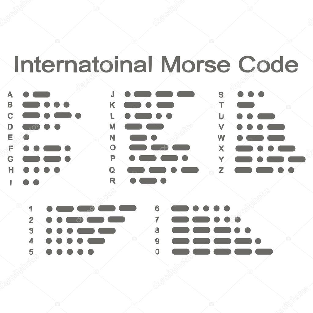 Set of monochrome icons with morse code