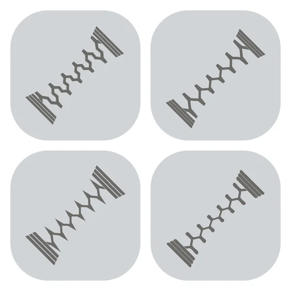 Set of monochrome icons with Springs — Stock Vector