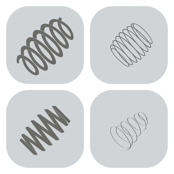 Set of monochrome icons with Springs — Stock Vector