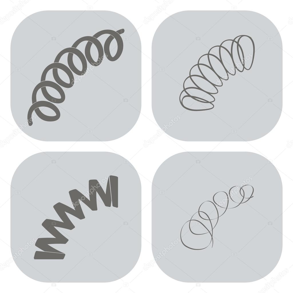 set of monochrome icons with Springs  