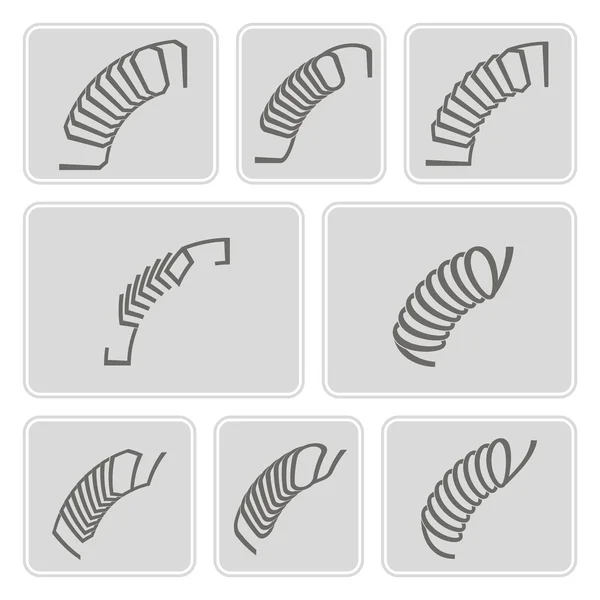 Set of monochrome icons with Springs — Stock Vector