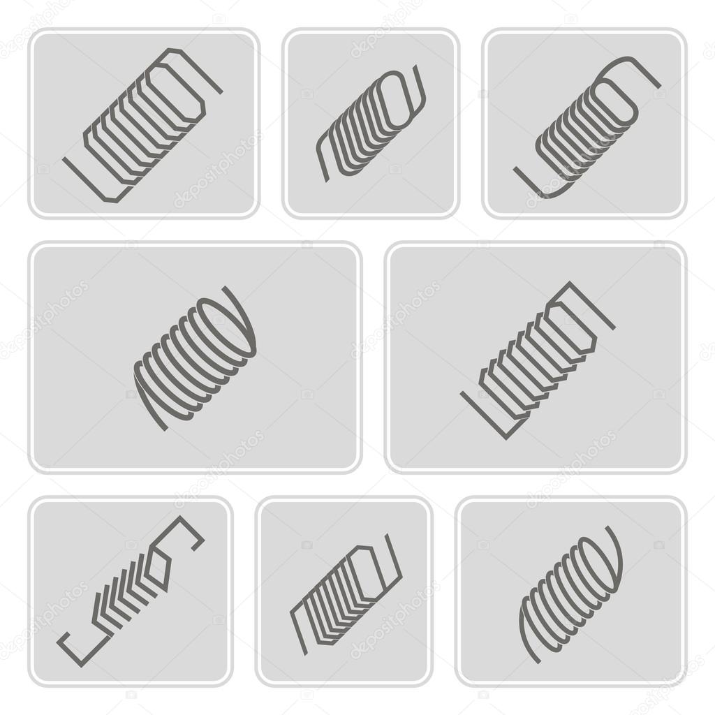 set of monochrome icons with Springs