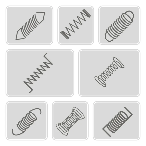 Set of monochrome icons with Springs — Stock Vector