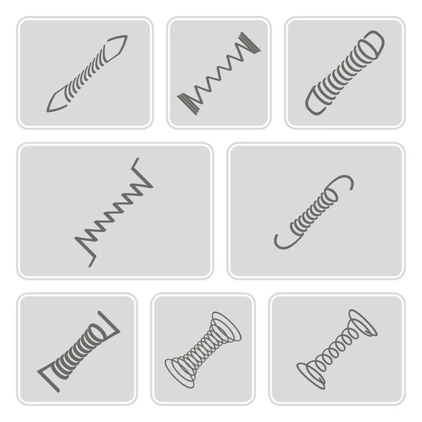 Set of monochrome icons with Springs — Stock Vector