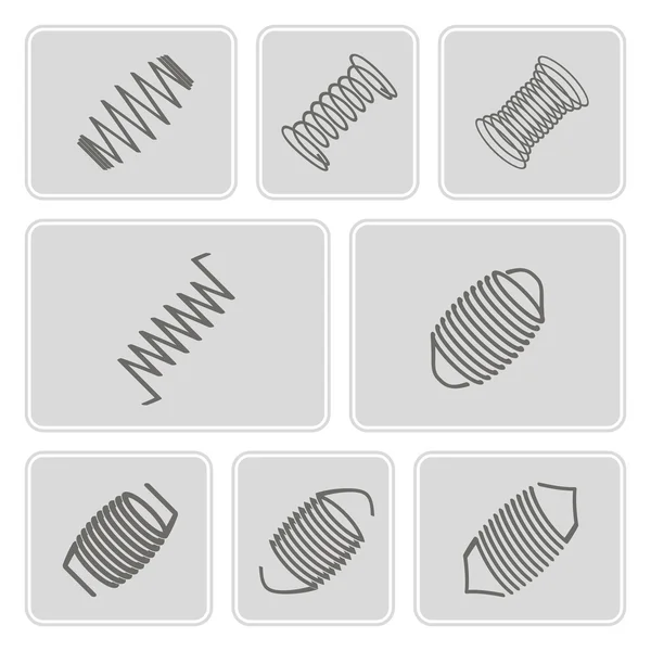 Set van zwart-wit pictogrammen met veren — Stockvector