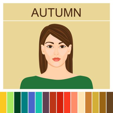 Stok vector sonbahar türü dişi görünüm 