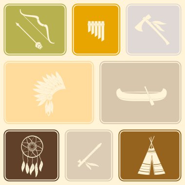 Kızılderili simgeleri ile sorunsuz arka plan 