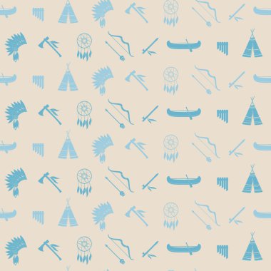 Kızılderili simgeleri ile sorunsuz arka plan 