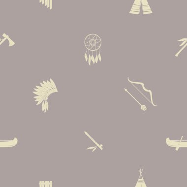 Kızılderili simgeleri ile sorunsuz arka plan 