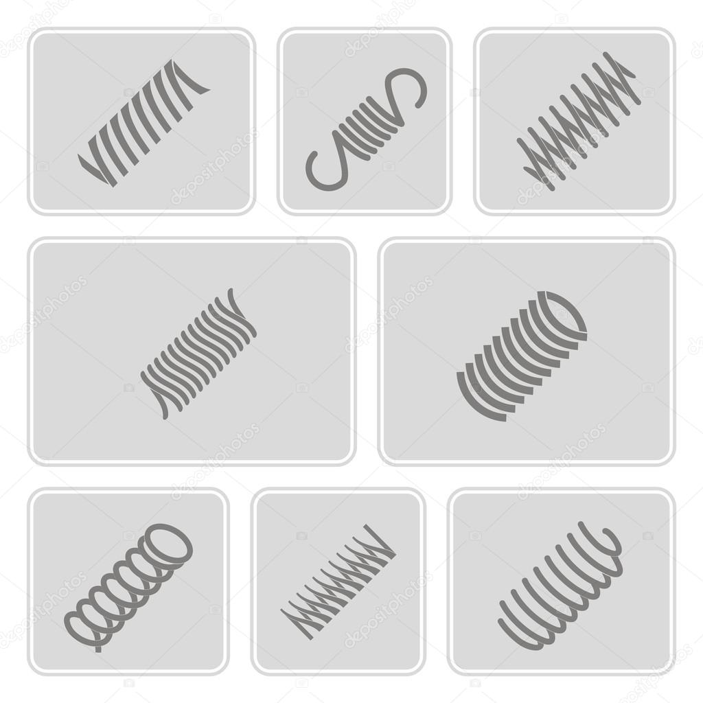 set of monochrome icons with Springs  