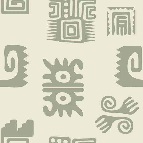 Seamless pattern with American Indians relics dingbats characters — Stock Vector