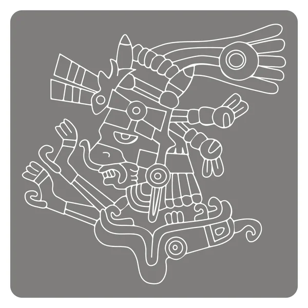 Aztek el yazmaları sembolleri ile tek renkli simge  