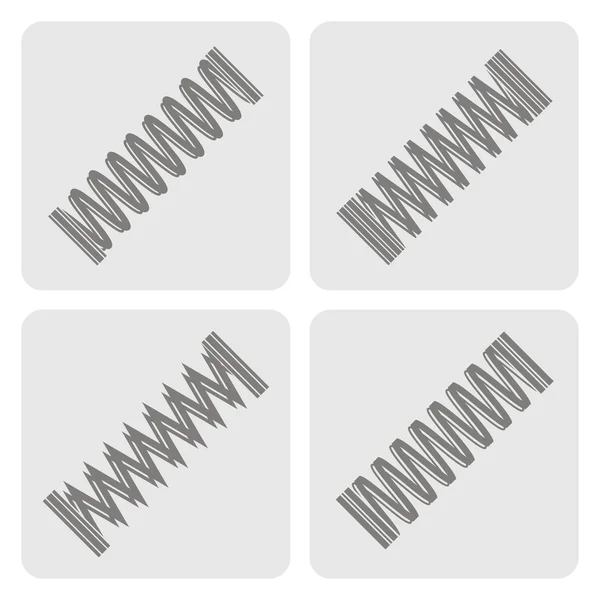 Set of monochrome icons with Springs — Stock Vector