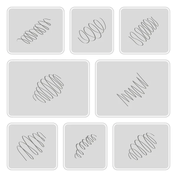 Set of monochrome icons with Springs — Stock Vector