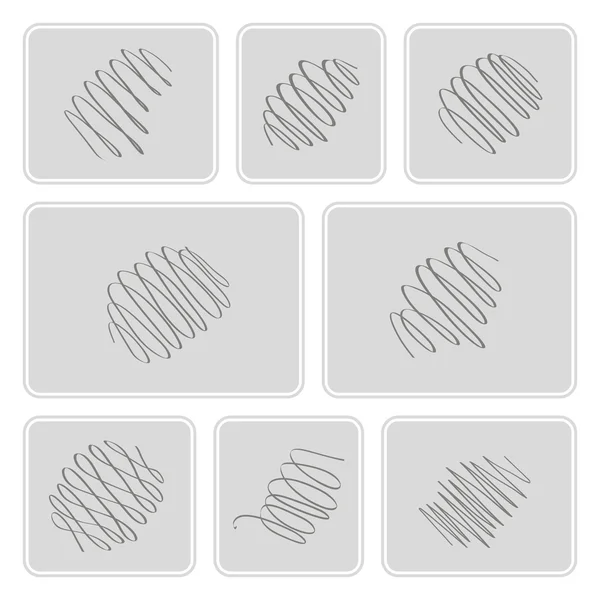 Set of monochrome icons with Springs — Stock Vector