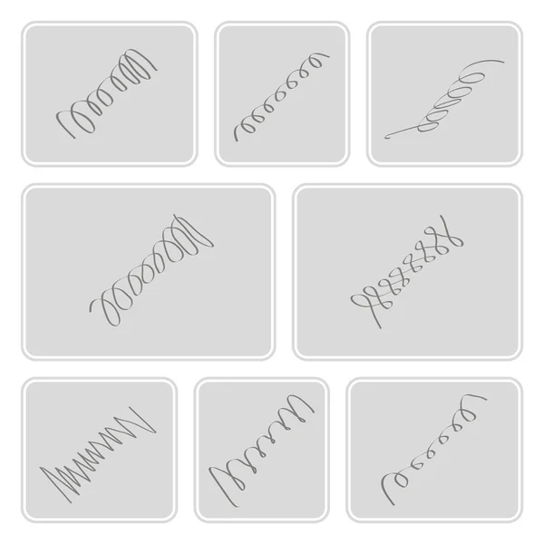 Set van zwart-wit pictogrammen met veren — Stockvector