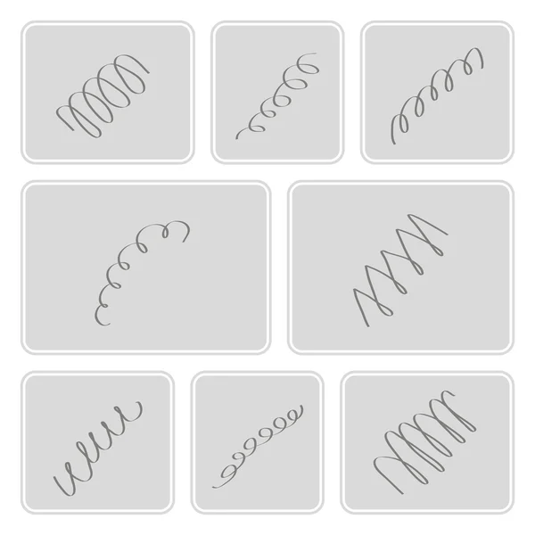 Set of monochrome icons with Springs — Stock Vector