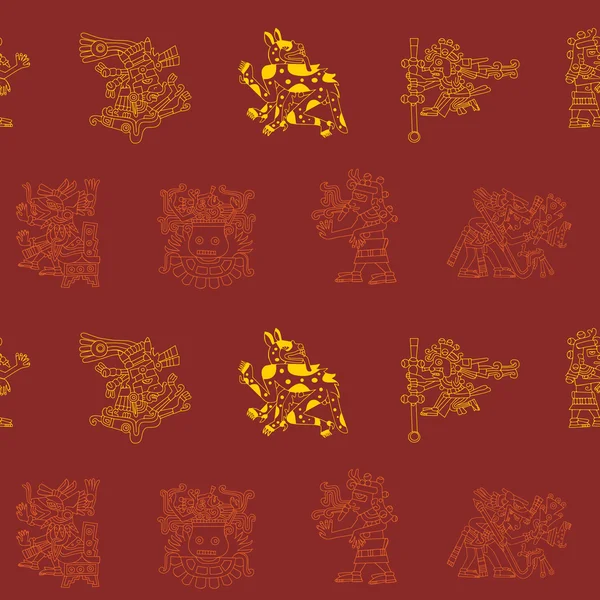 Seamless pattern s americkými Indiány relikvie obrázková znaky — Stockový vektor