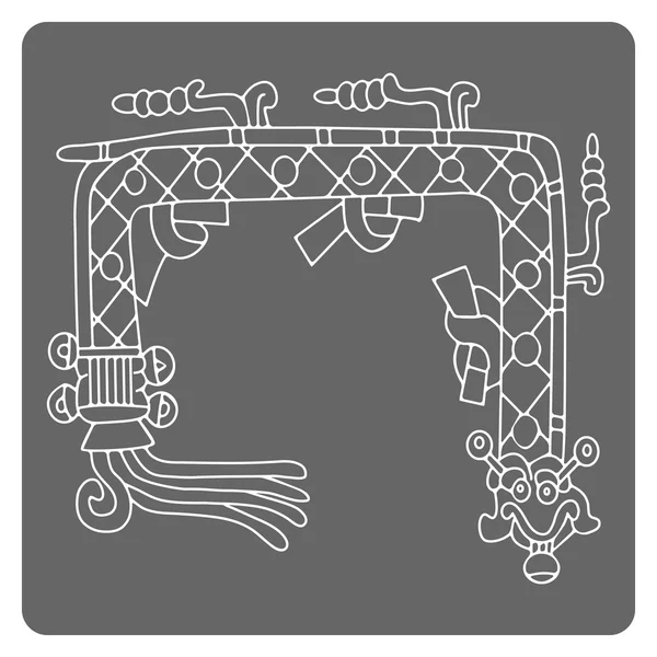 Σετ μονόχρωμες εικόνες, με σύμβολα από κώδικες των Αζτέκων — Διανυσματικό Αρχείο