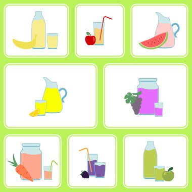 Meyve suyu simgeleri ile Seamless Modeli  