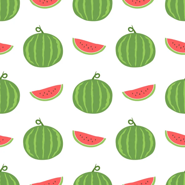 Nahtloses Muster mit Wassermelone — Stockvektor