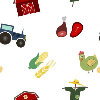 Çiftlik simgeleri ile Seamless Modeli 