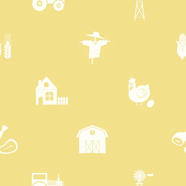 Seamless pattern with farm icons — Stock Vector