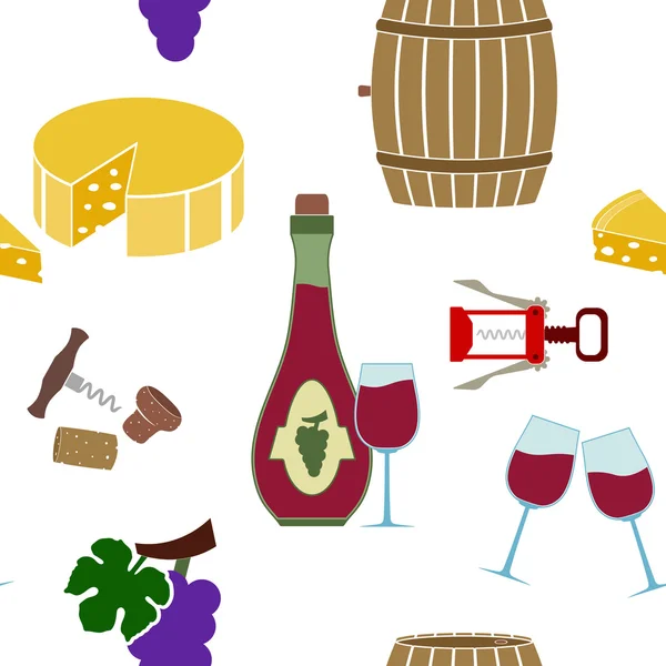 Modèle sans couture avec des icônes de vin — Image vectorielle