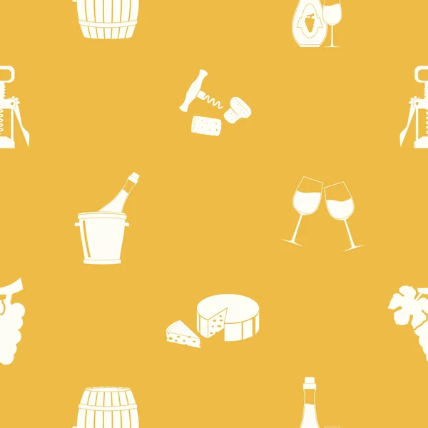 Naadloze patroon met wijn pictogrammen — Stockvector