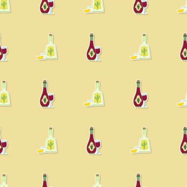 Alkol simgeleri ile sorunsuz arka plan 