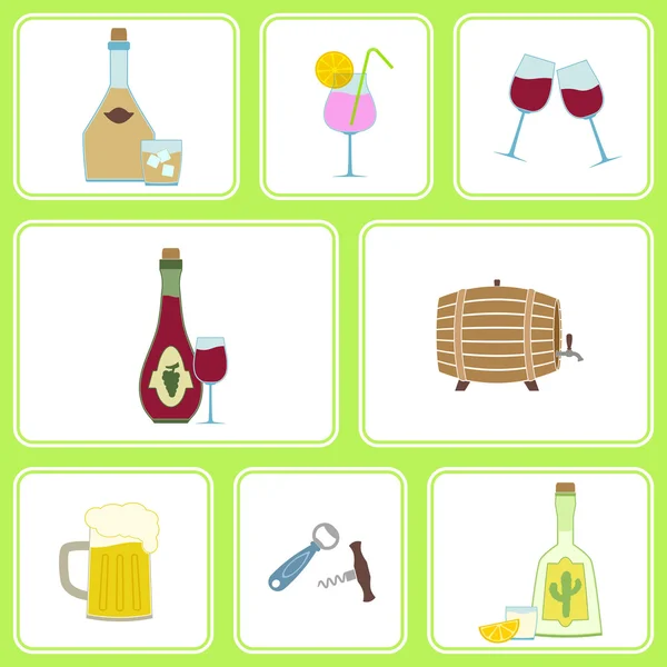 Seamless background with alcohol icons — Stock Vector